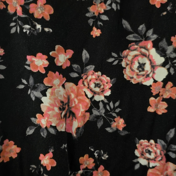 Floral Black and Pink Pants TORRIS 22R - Picture 3 of 5